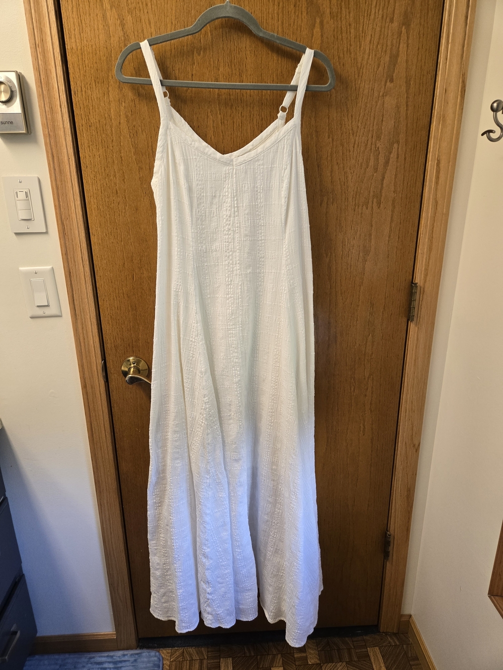 torrid White Cotton Textured Trapeze Dress